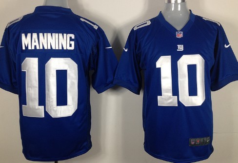 Nike New York Giants #10 Eli Manning Blue Game Jersey