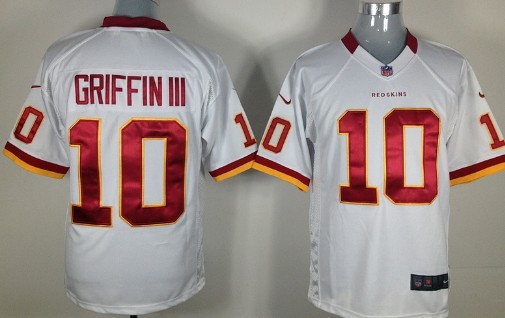 Nike Washington Redskins #10 Robert Griffin III White Game Jersey