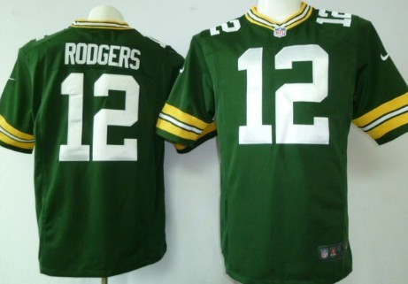 Nike Green Bay Packers #12 Aaron Rodgers Green Game Jersey
