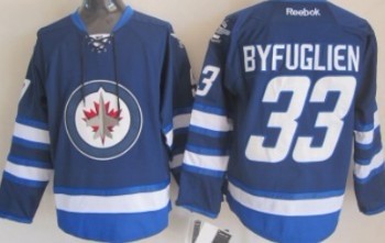 Winnipeg Jets #33 Dustin Byfuglien Navy Blue Kids Jersey