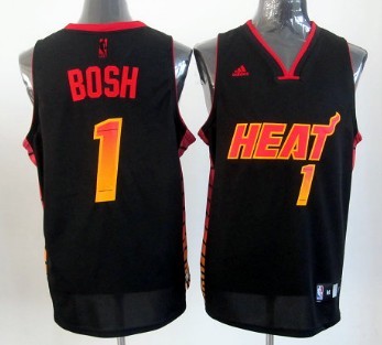 Miami Heat #1 Chris Bosh 2012 Vibe Black Fashion Jersey