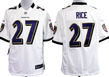 Nike Baltimore Ravens #27 Ray Rice White Game Jersey