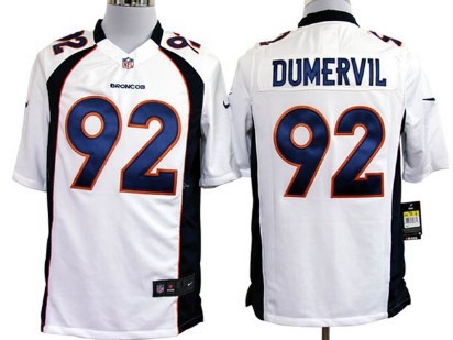 Nike Denver Broncos #92 Elvis Dumervil White Game Jersey