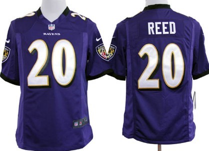 Nike Baltimore Ravens #20 Ed Reed Purple Game Jersey
