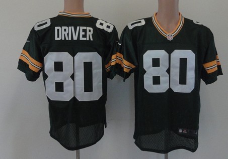 Nike Green Bay Packers #80 Donald Driver Green Elite Jersey