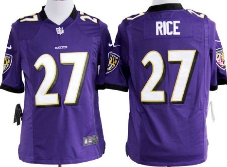 Nike Baltimore Ravens #27 Ray Rice Purple Game Jersey