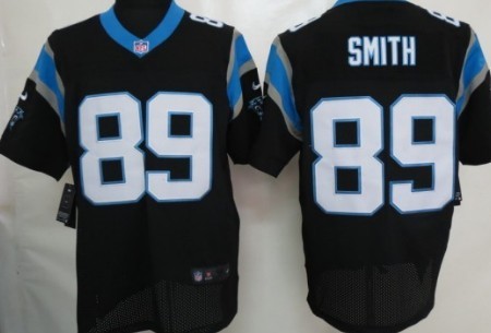 Nike Carolina Panthers #89 Steve Smith Black Elite Jersey