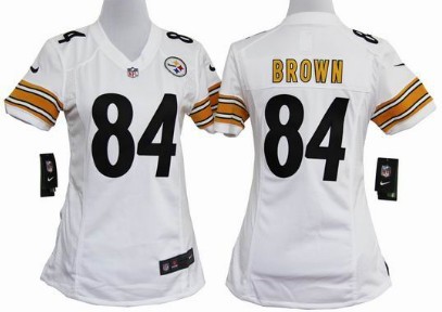 Nike Pittsburgh Steelers #84 Antonio Brown White Game Womens Jersey