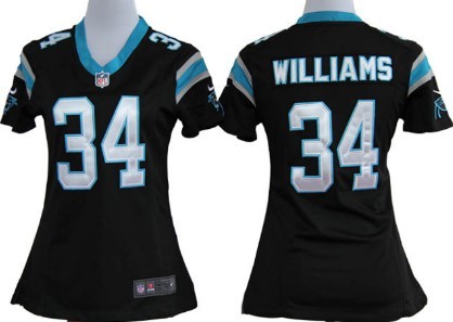 Nike Carolina Panthers #34 DeAngelo Williams Black Game Womens Jersey
