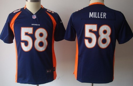 Nike Denver Broncos #58 Von Miller Blue Game Kids Jersey