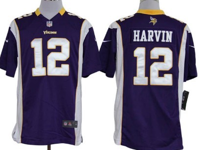 Nike Minnesota Vikings #12 Percy Harvin Purple Game Jersey
