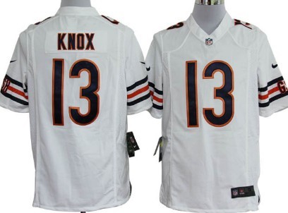 Nike Chicago Bears #13 Johnny Knox White Game Jersey