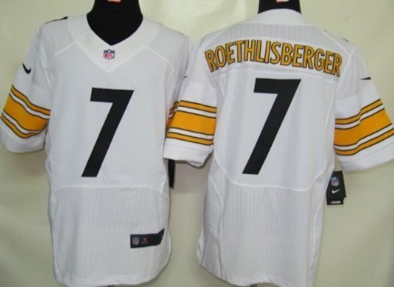 Nike Pittsburgh Steelers #7 Ben Roethlisberger White Elite Jersey