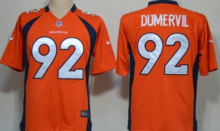 Nike Denver Broncos #92 Elvis Dumervil Orange Game Jersey