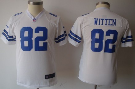 Nike Dallas Cowboys #82 Jason Witten White Game Kids Jersey