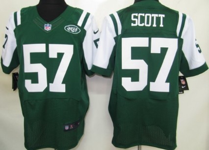 Nike New York Jets #57 Bart Scott Green Elite Jersey