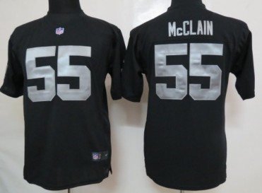 Nike Oakland Raiders #55 Rolando McClain Black Game Kids Jersey