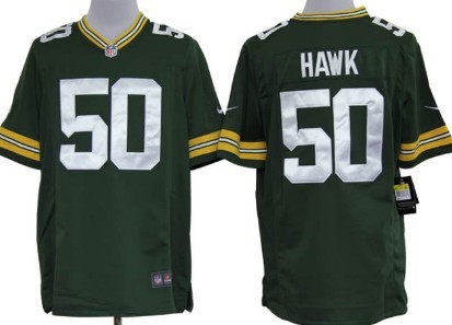 Nike Green Bay Packers #50 A.J. Hawk Green Game Jersey