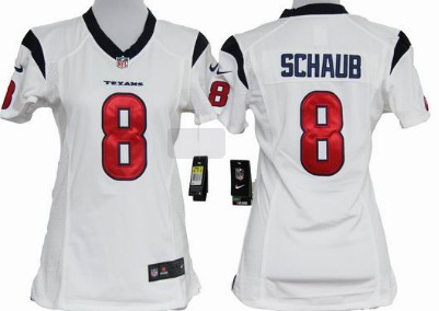 Nike Houston Texans #8 Matt Schaub White Game Womens Jersey