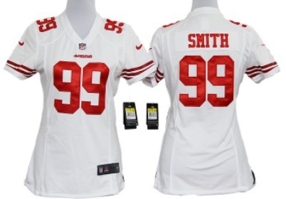 Nike San Francisco 49ers #99 Aldon Smith White Game Womens Jersey