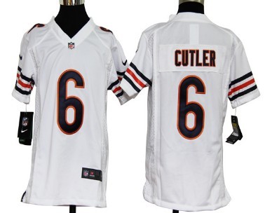 Nike Chicago Bears #6 Jay Cutler White Game Kids Jersey