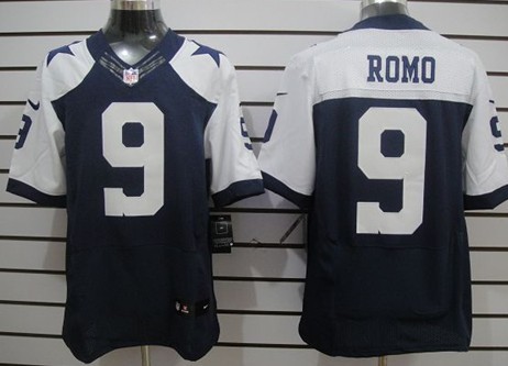 Nike Dallas Cowboys #9 Tony Romo Blue Thanksgiving Elite Jersey