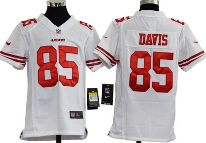 Nike San Francisco 49ers #85 Vernon Davis White Game Kids Jersey