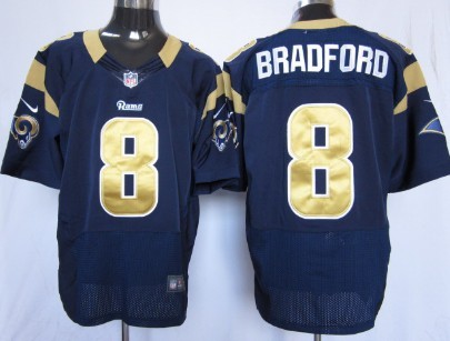 Nike St. Louis Rams #8 Sam Bradford Navy Blue Elite Jersey