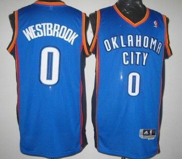Oklahoma City Thunder #0 Russell Westbrook Revolution 30 Authentic Blue Jersey