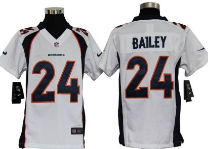Nike Denver Broncos #24 Champ Bailey White Game Kids Jersey