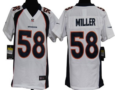 Nike Denver Broncos #58 Von Miller White Game Kids Jersey
