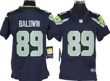 Nike Seattle Seahawks #89 Doug Baldwin Navy Blue Game Kids Jersey