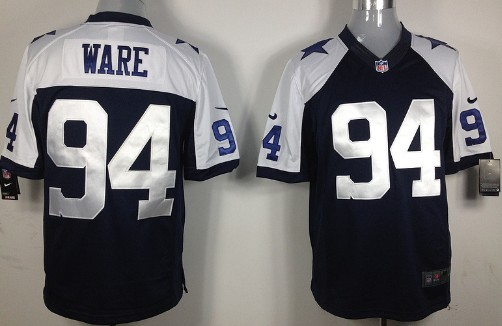 Nike Dallas Cowboys #94 DeMarcus Ware Blue Thanksgiving Limited Jersey