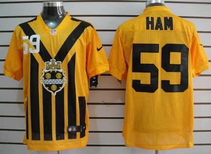 Nike Pittsburgh Steelers #59 Jack Ham 1933 Yellow Throwback Jersey
