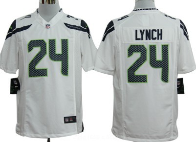 Nike Seattle Seahawks #24 Marshawn Lynch White Game Jersey