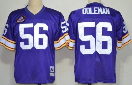 Minnesota Vikings #56 Chris Doleman Hall of Fame Purple Throwback Jersey