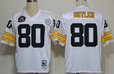 Pittsburgh Steelers #80 Jack Butler Hall of Fame White Throwback Jersey