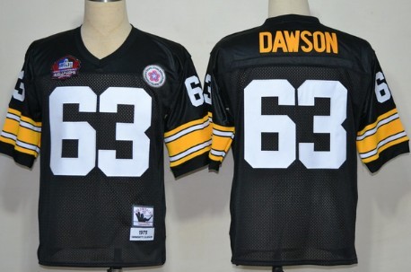 Pittsburgh Steelers #63 Dermontti Dawson Hall of Fame Black Throwback Jersey