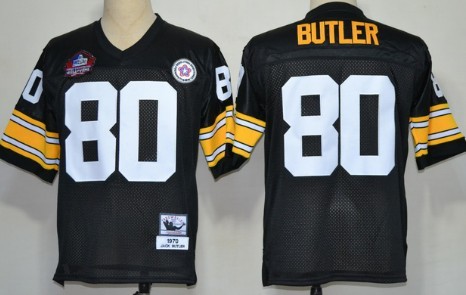 Pittsburgh Steelers #80 Jack Butler Hall of Fame Black Throwback Jersey