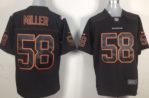 Nike Denver Broncos #58 Von Miller Lights Out Black Game Jersey