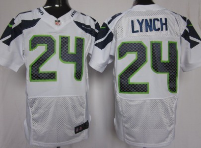 Nike Seattle Seahawks #24 Marshawn Lynch White Elite Jersey