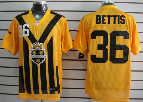 Nike Pittsburgh Steelers #36 Jerome Bettis 1933 Yellow Throwback Jersey
