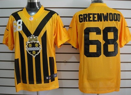 Nike Pittsburgh Steelers #68 L.C. Greenwood 1933 Yellow Throwback Jersey