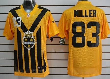 Nike Pittsburgh Steelers #83 Heath Miller 1933 Yellow Throwback Jersey