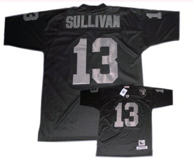 Oakland Raiders #13 Jerry Sullivan Black Throwback Jersey