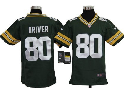 Nike Green Bay Packers #80 Donald Driver Green Game Kids Jersey