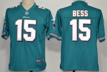 Nike Miami Dolphins #15 Davone Bess Green Game Jersey