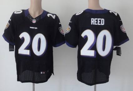 Nike Baltimore Ravens #20 Rd Reed Black Elite Jersey