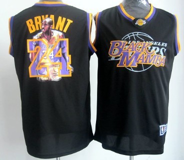 Los Angeles Lakers #24 Kobe Bryant Black Notorious Fashion Jersey