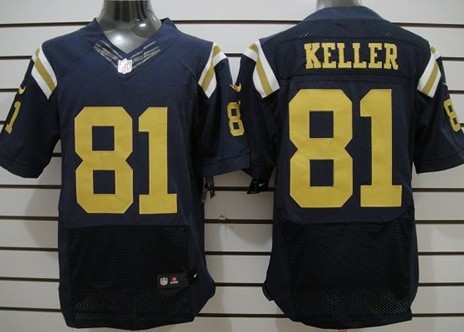Nike New York Jets #81 Dustin Keller Navy Blue Elite Jersey